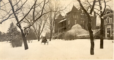 Winter Horse Carriage infront of Agricultural Hall