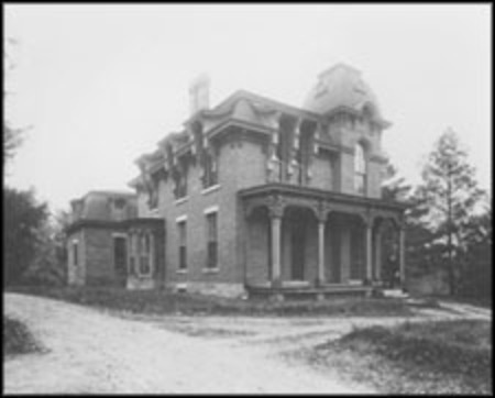 View of the corner of South Hall from the Iowa State University Library Archives